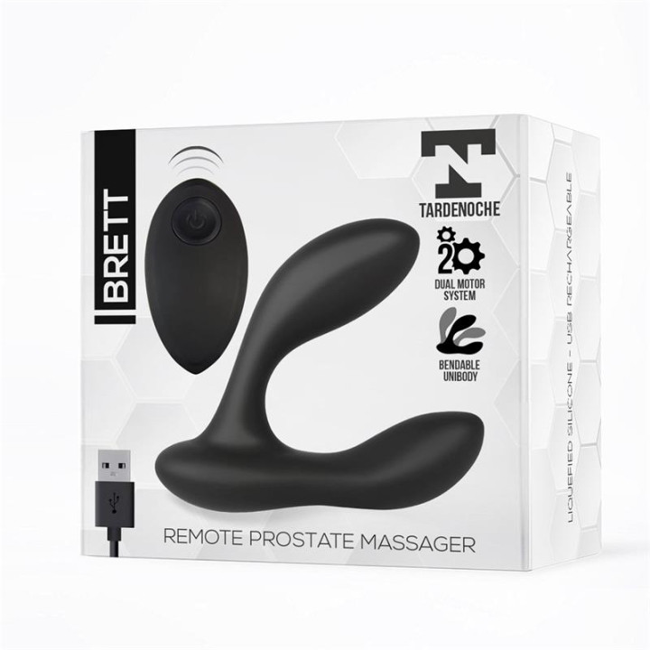 Brett Masajeador Prostático Control Remoto USB Silicona Líquida de Tardenoche | VibraZon