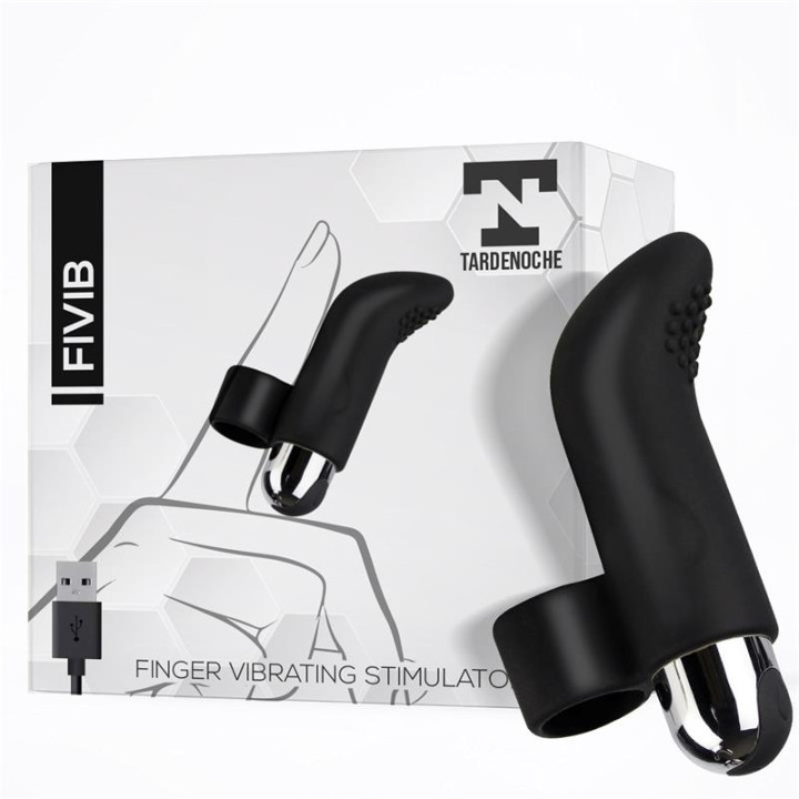 Fivib Estimulador de Dedo USB Silicona Negro de Tardenoche | VibraZon