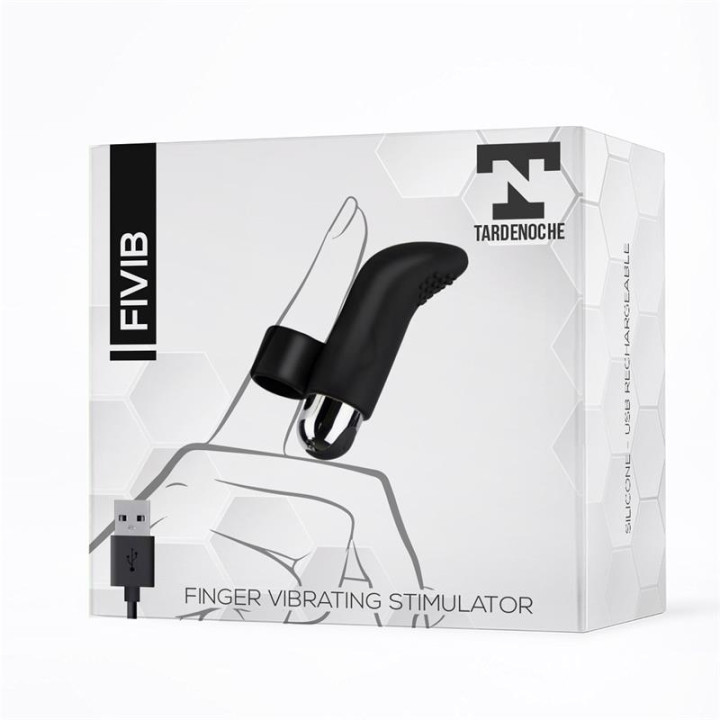 Fivib Estimulador de Dedo USB Silicona Negro de Tardenoche | VibraZon